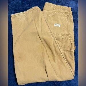 Wrangler Fleece Lined Cargo Pants Jean 36 X 34 Fit 36 X 31.5 Tan Lt Coffee Color
